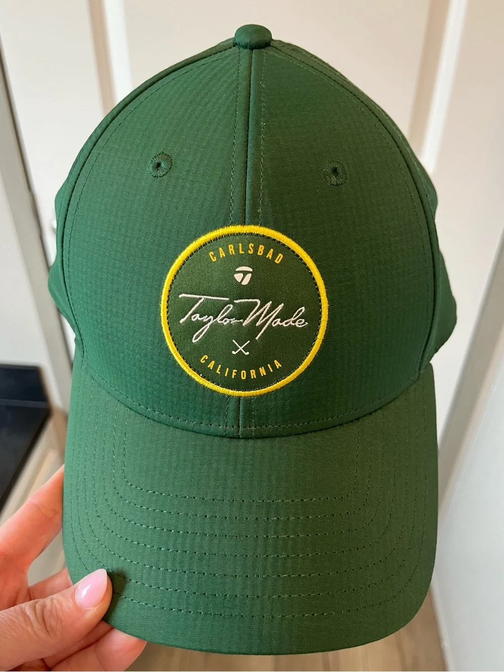 TaylorMade Preppy Green Carlsbad, California Patch Golf Hat 7nine Strapback OSF